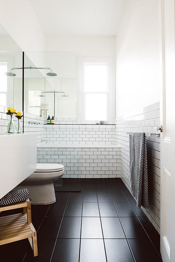 White Tiled Bathrooms Wit Delight, Images Of Black Tiled Bathrooms