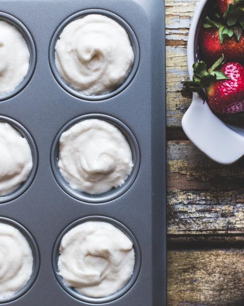 Mini Grain-Free Angel Food Cakes with Strawberries & Cream