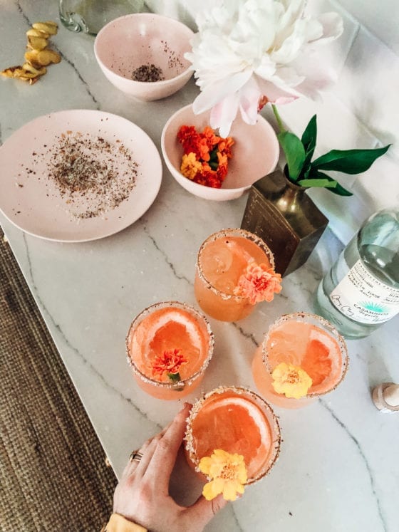 In The Kitchen: Pink Grapefruit and Chamomile Paloma from Floral Libations