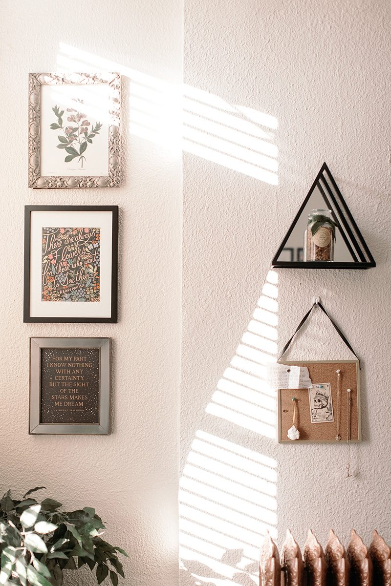 frames wall decor studio apartment wit & delight