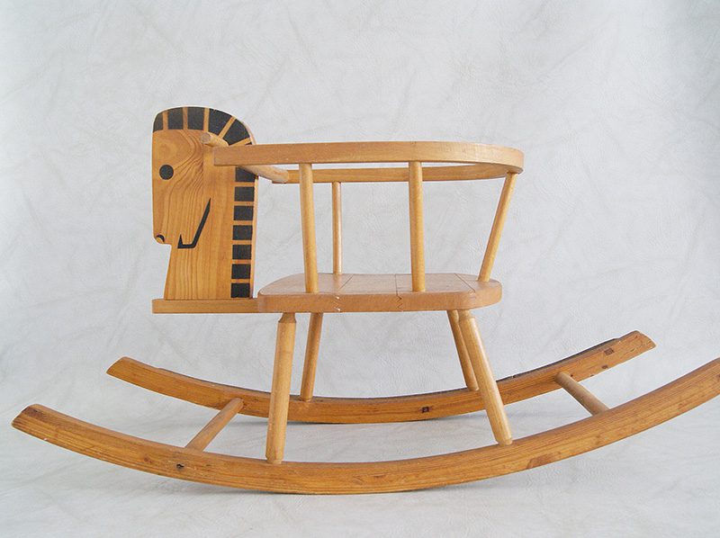 Mid-Century Wooden Rocking Horse Wit & Delight
