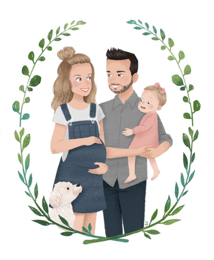Custom Illustrated Family Portrait Mother's Day Gift