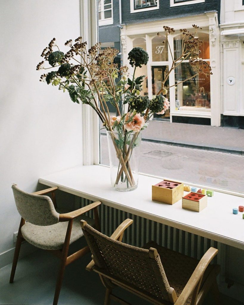 flowers in a vase on a table