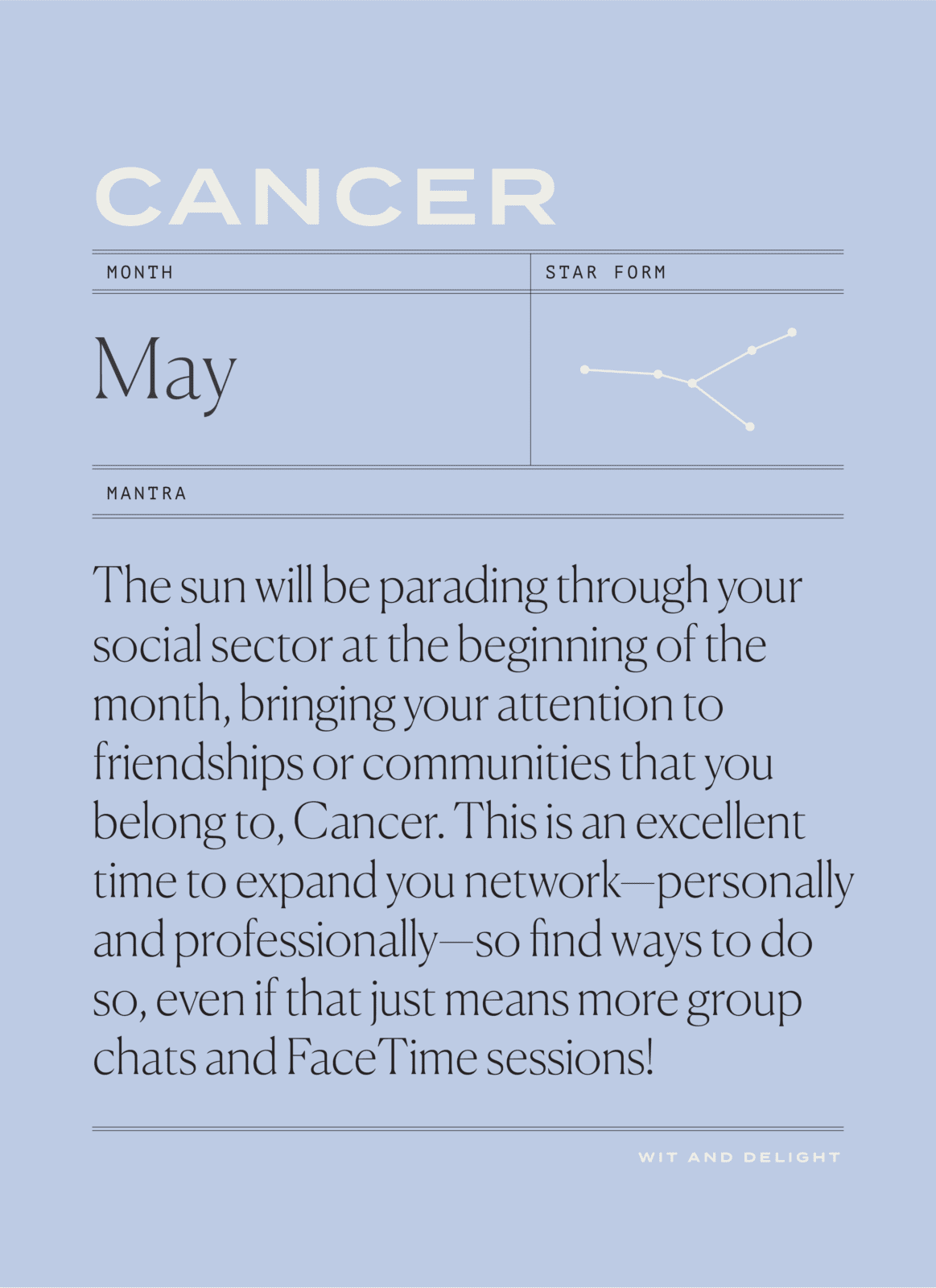 May 2020 Horoscopes | Wit & Delight | Cancer
