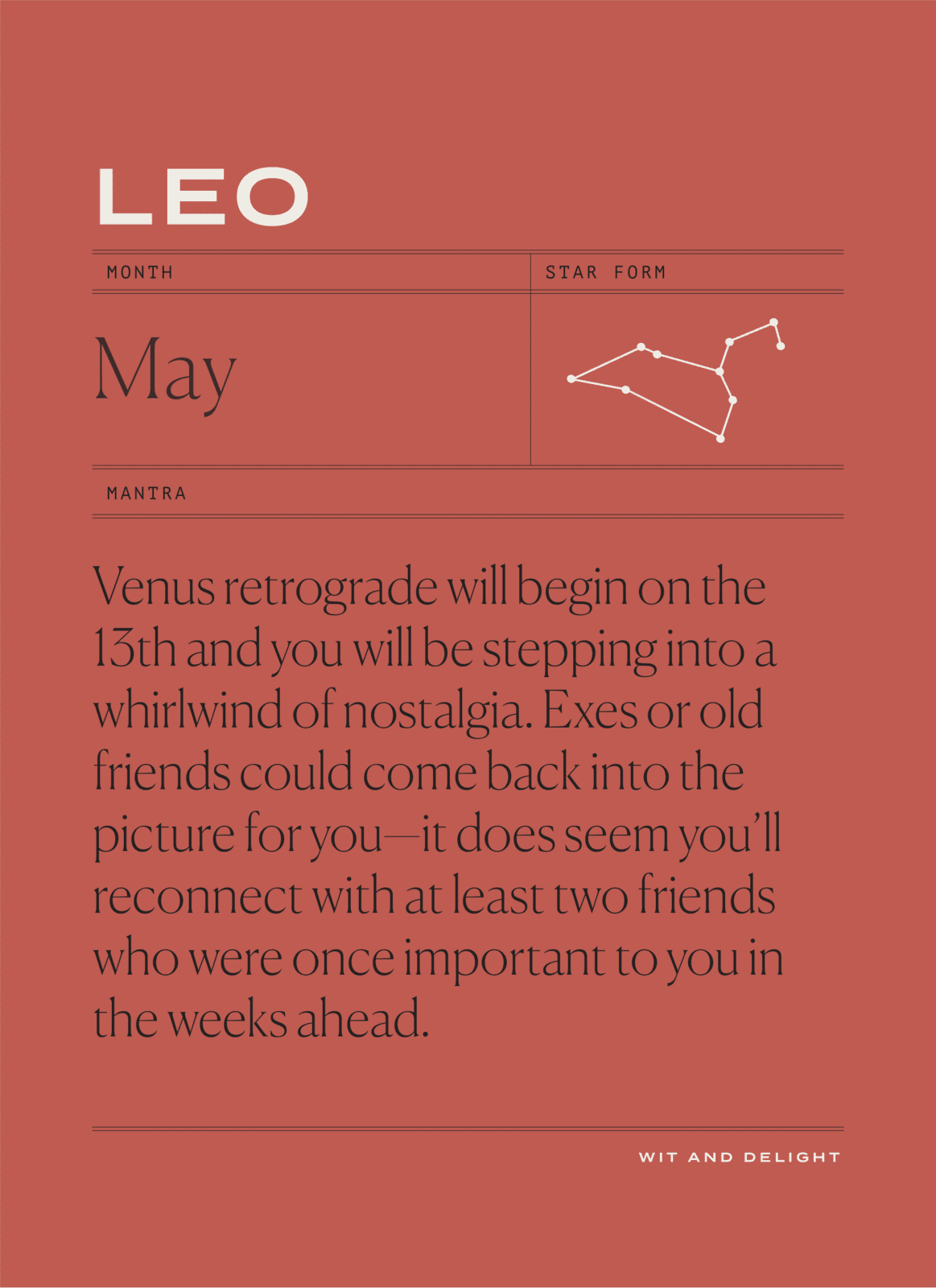 May 2020 Horoscopes | Wit & Delight | Leo