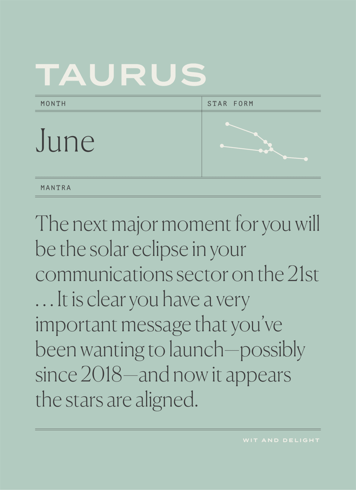 Taurus June 2020 Horoscopes | Wit & Delight