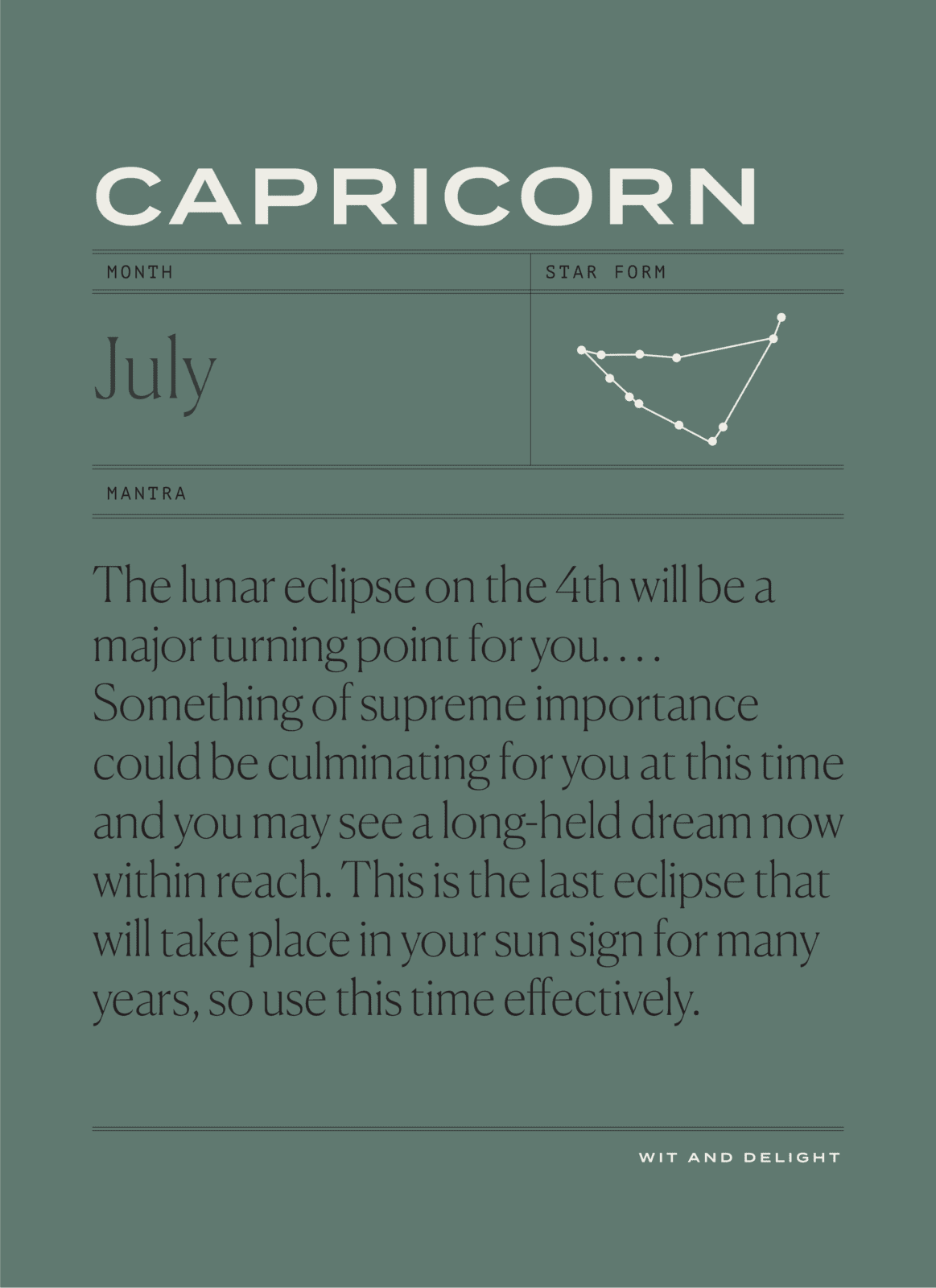Capricorn July 2020 Horoscope | Wit & Delight