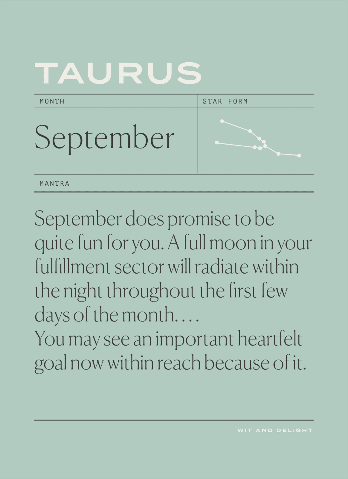 Taurus September 2020 Horoscope | Wit & Delight