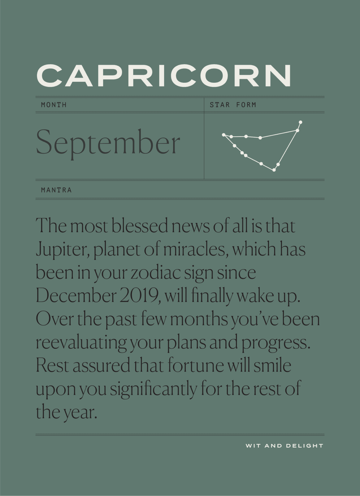 Capricorn September 2020 Horoscope | Wit & Delight