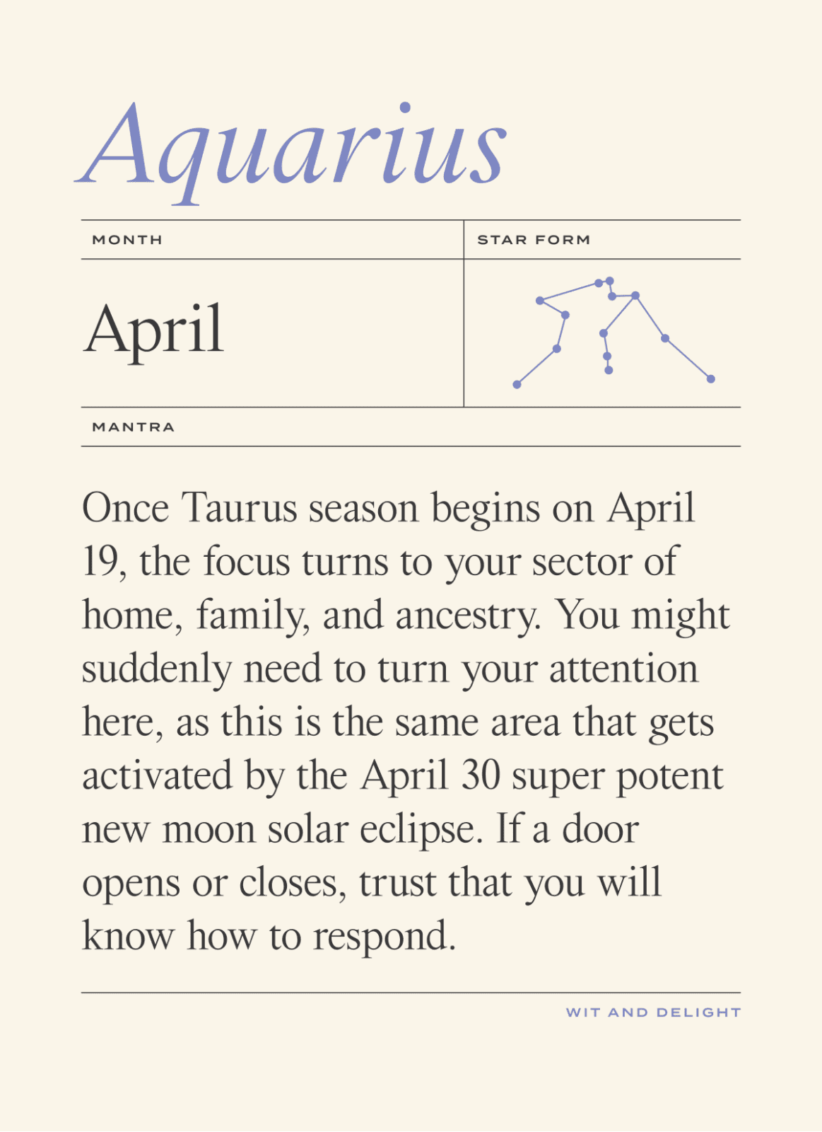 April Horoscope: Aquarius