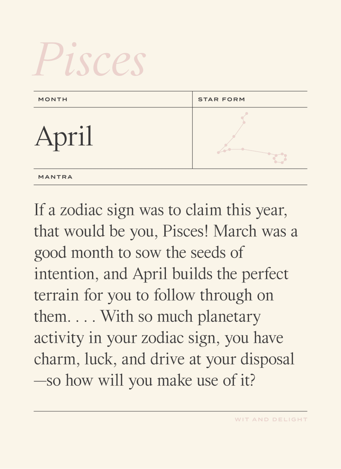 April Horoscope: Pisces