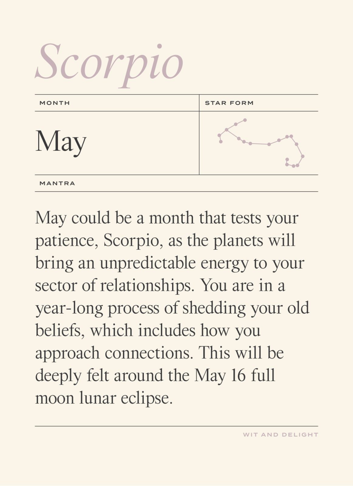 May 2022 Horoscopes: Scorpio | Wit & Delight