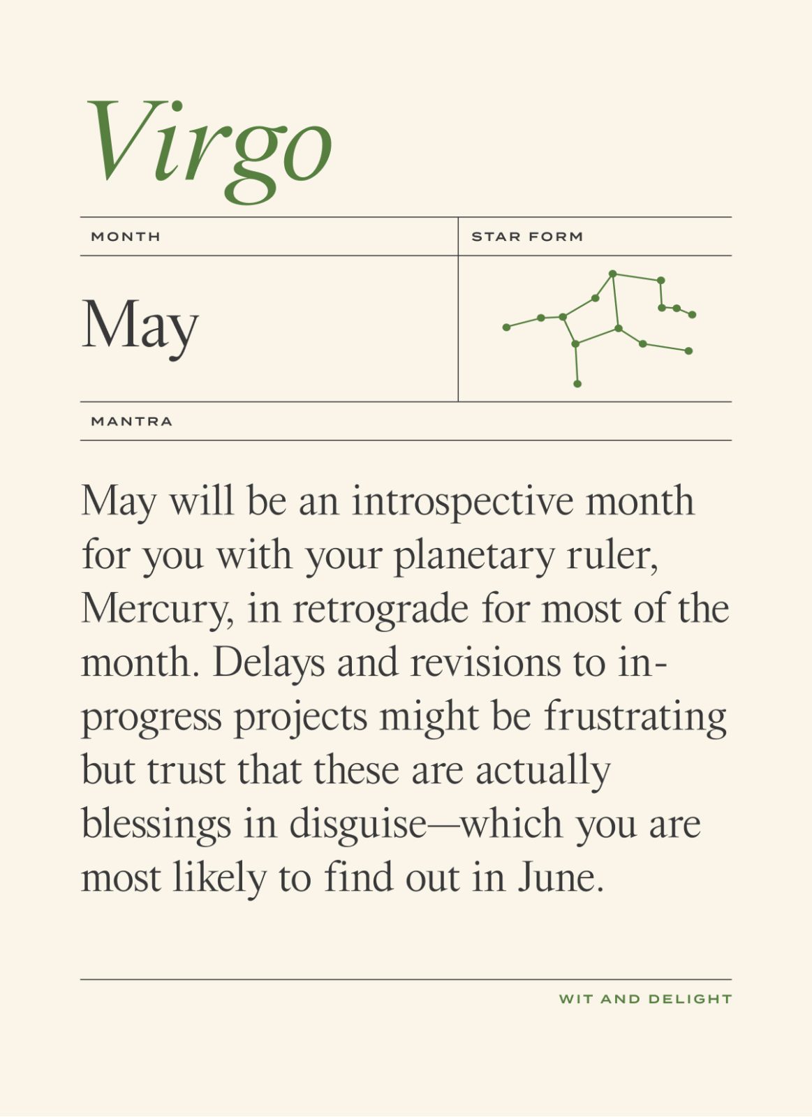 May Horoscope: Virgo | Wit & Delight