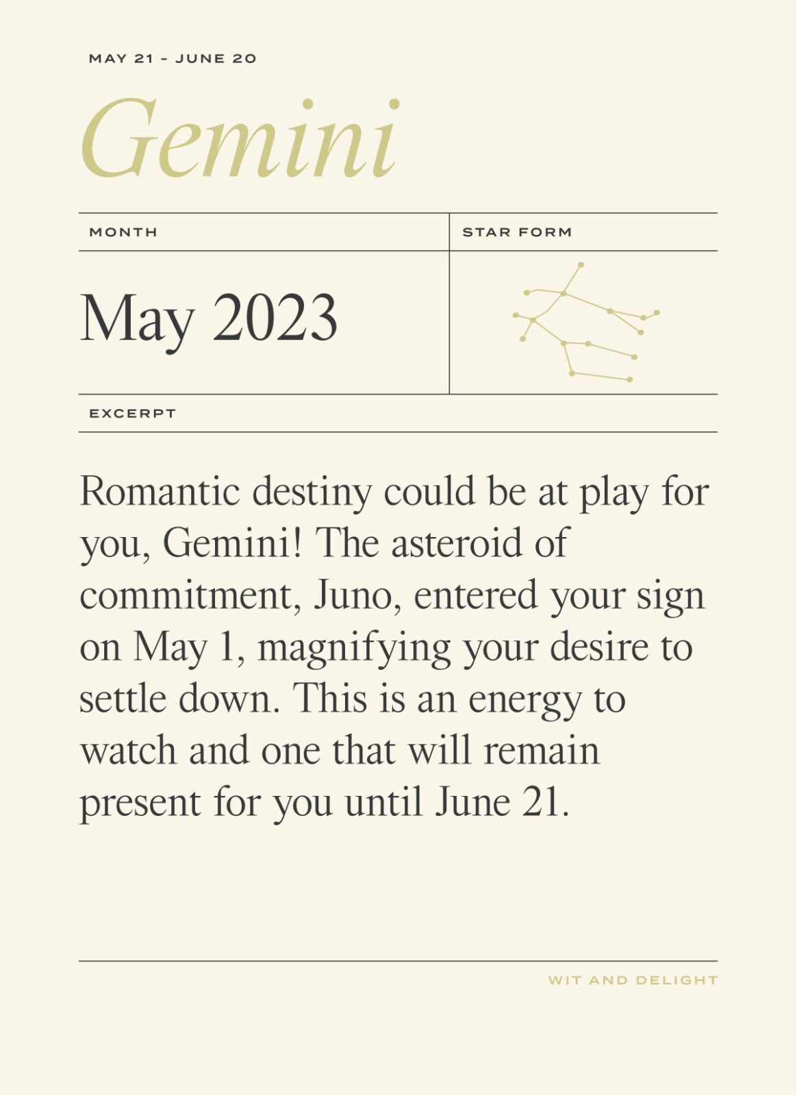 Gemini May Horoscope 2023 | Wit & Delight