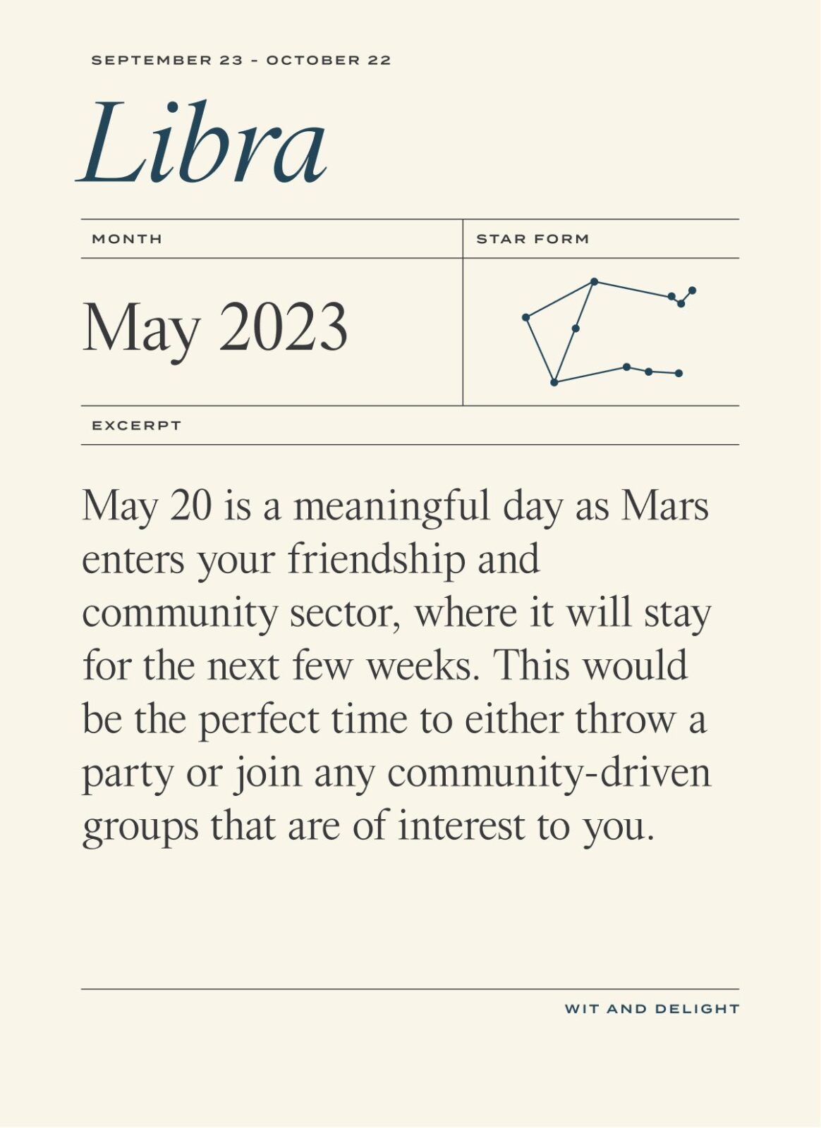 Libra May Horoscope 2023 | Wit & Delight